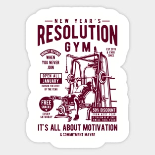 NEW YEAR'S RESOLUTION GYM Sticker